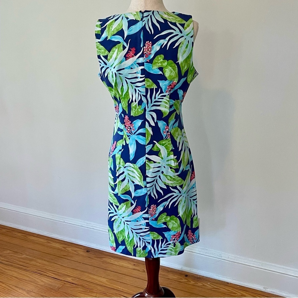 J. McLaughlin Sophia Tropical Print Knit Dress S Resort Wear Coastal Chic - Picture 5 of 11
